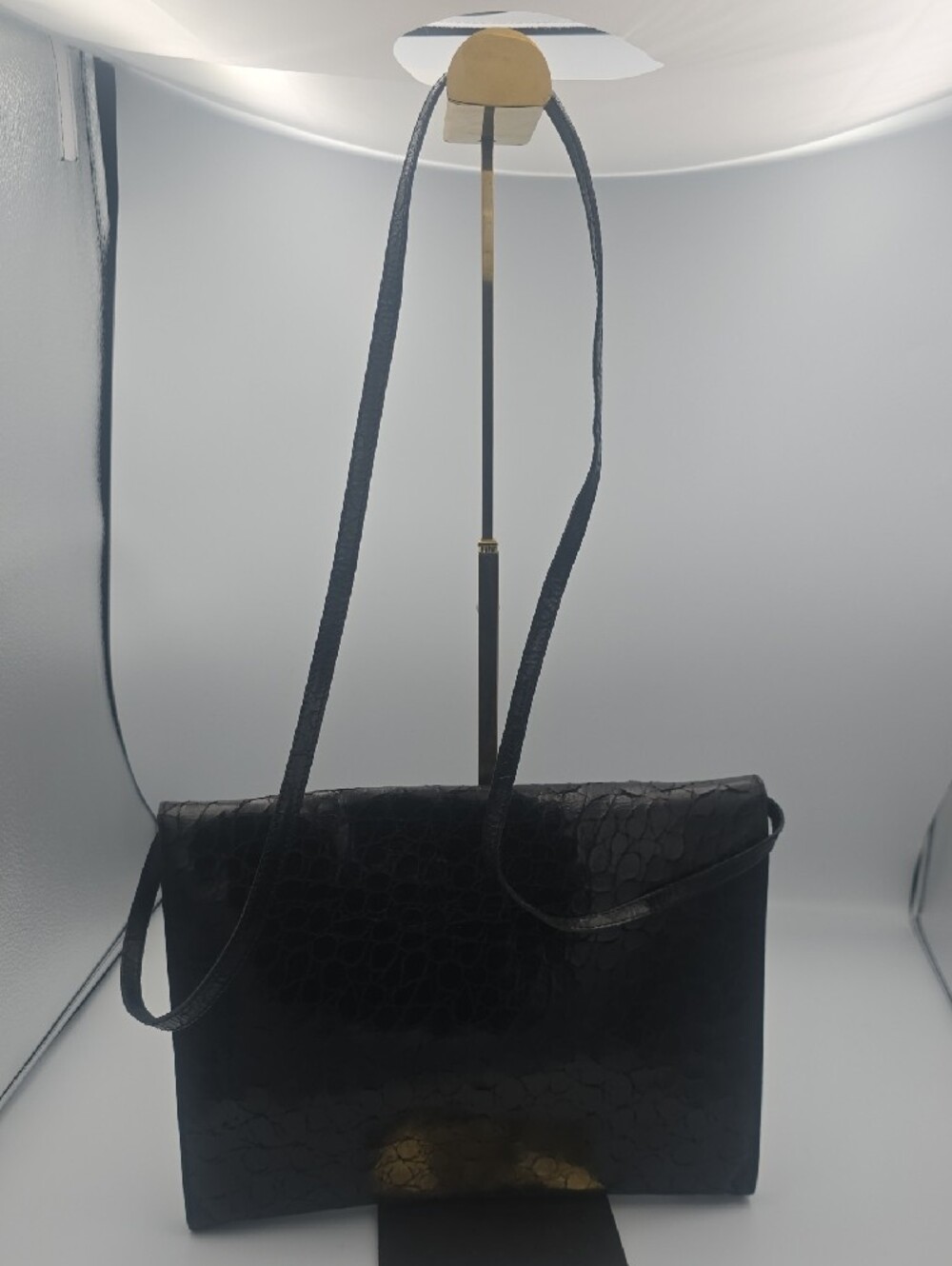 Furla Black Vintage Croc-Textured Large Envelope Crossbody/Clutch Bag (EUC)🖤 - Picture 13 of 13